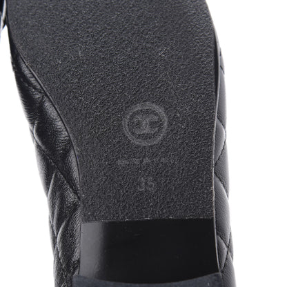 Chanel Aged Calfskin Quilted Cap Toe Ballerina Flats 35 Black 6 of 8