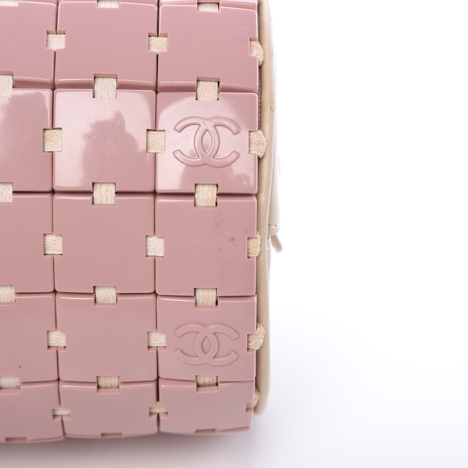 Chanel Lambskin Resin Tile Bowler Pink 12 of 16