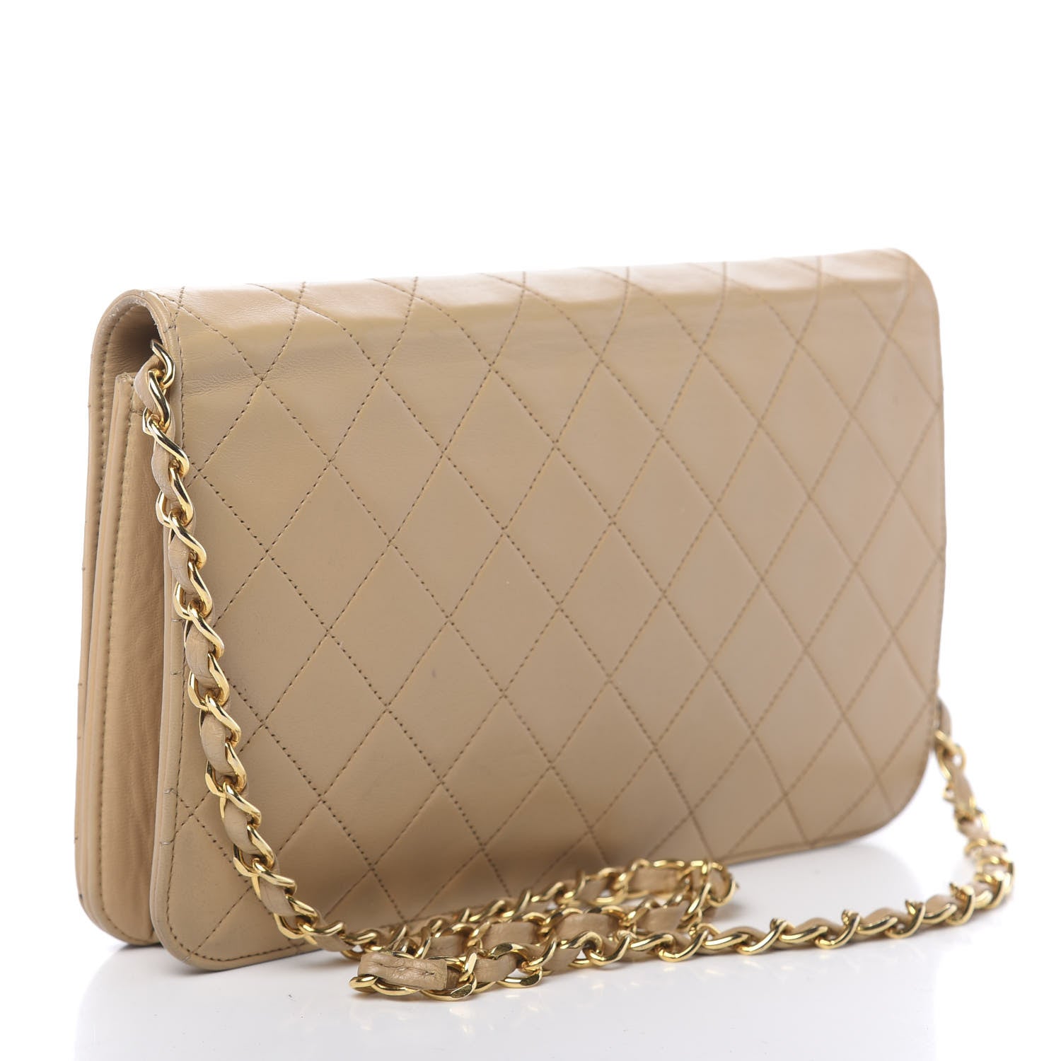 Chanel Lambskin Quilted Medium Single Flap Beige 3 of 15