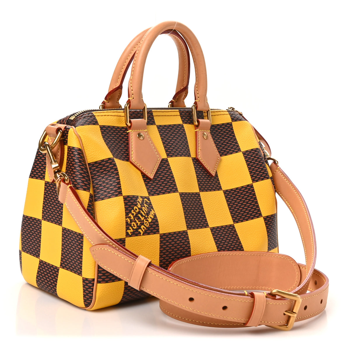 Louis Vuitton Damier Pop Speedy Bandouliere 25 Jaune Mat 3 of 9