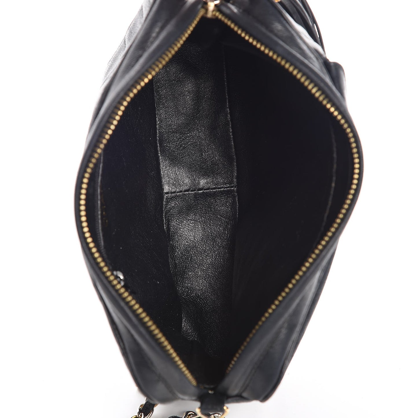 Lambskin Quilted CC Tassel Camera Case Black