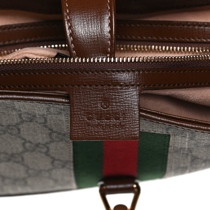 Gucci GG Supreme Monogram Azalea Calfskin Web Small Jackie 1961 Hobo Beige Ebony Brown Sugar 6 of 13