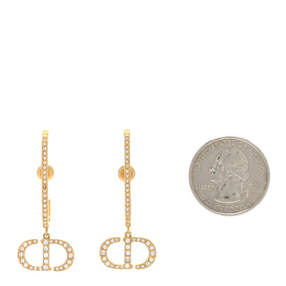 Christian Dior Crystal 30 Montaigne Dangle Earrings Gold 2 of 5