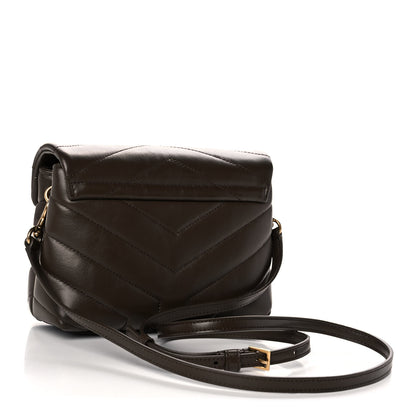Saint Laurent Calfskin Y Quilted Monogram Toy Loulou Crossbody Bag Soil Brown 2 of 10