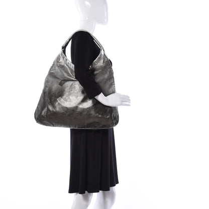 Chanel Metallic Perforated Lambskin Hollywood Hobo Silver 2 of 11