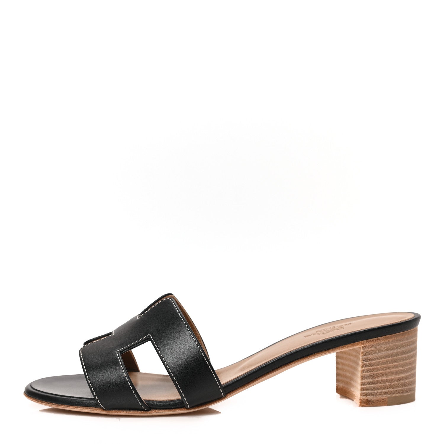 Hermes Calfskin Oasis Sandals 36.5 Black 1 of 8