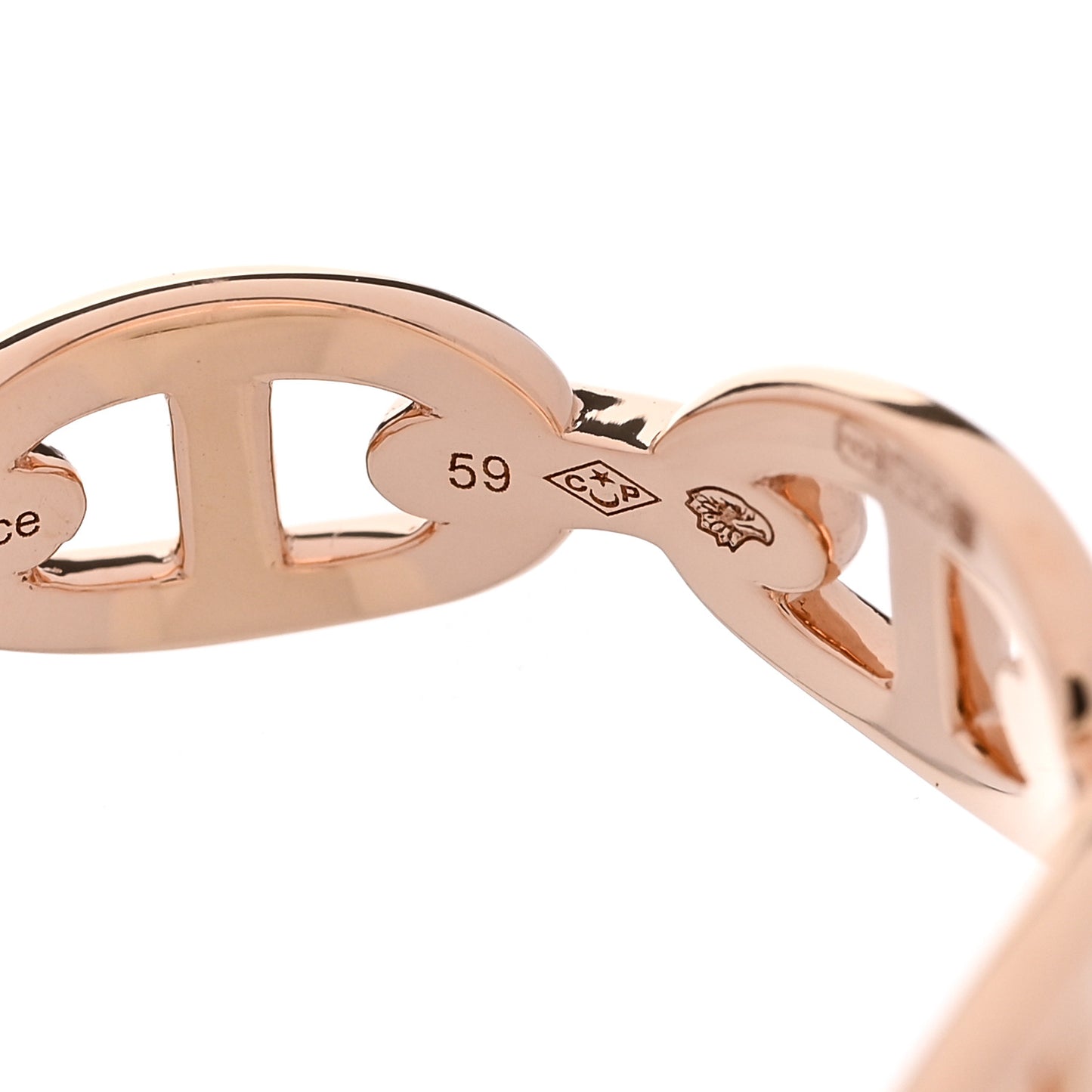 18K Rose Gold PM Chaine d'Ancre Enchainee Ring 59 8.75
