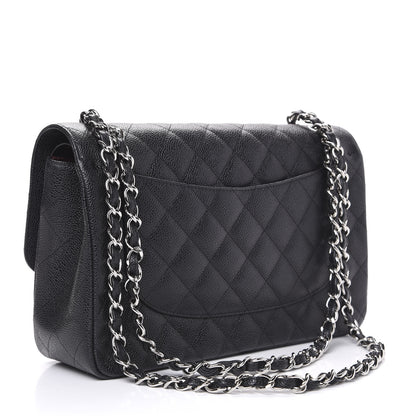 Chanel Caviar Quilted Jumbo Double Flap Black 2 of 9