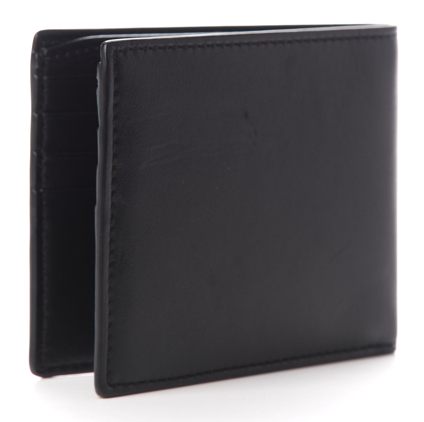 Calfskin Blade Embroidered Card Case Black