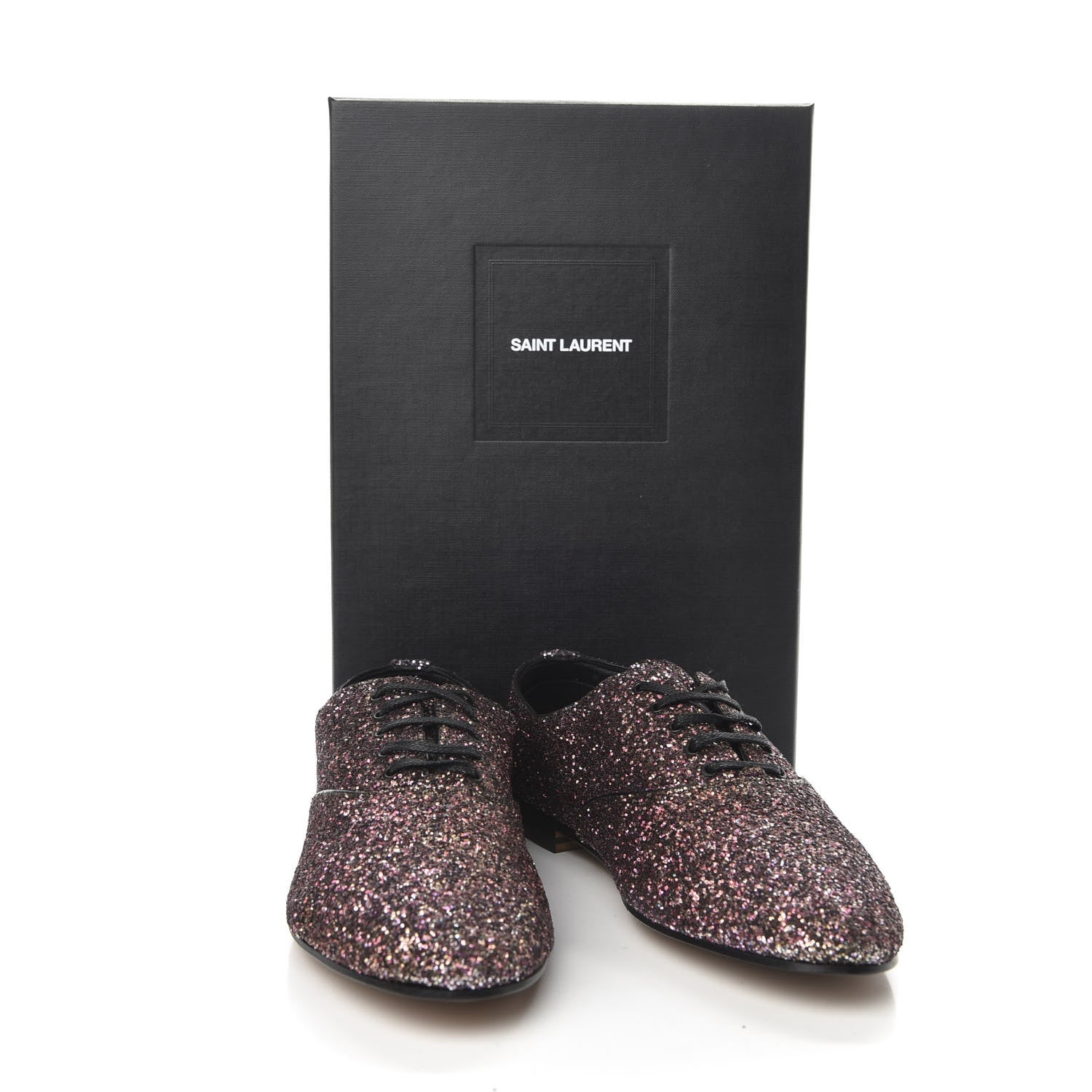 Saint Laurent Calfskin Glitter Oxfords 39 Pink 10 of 10