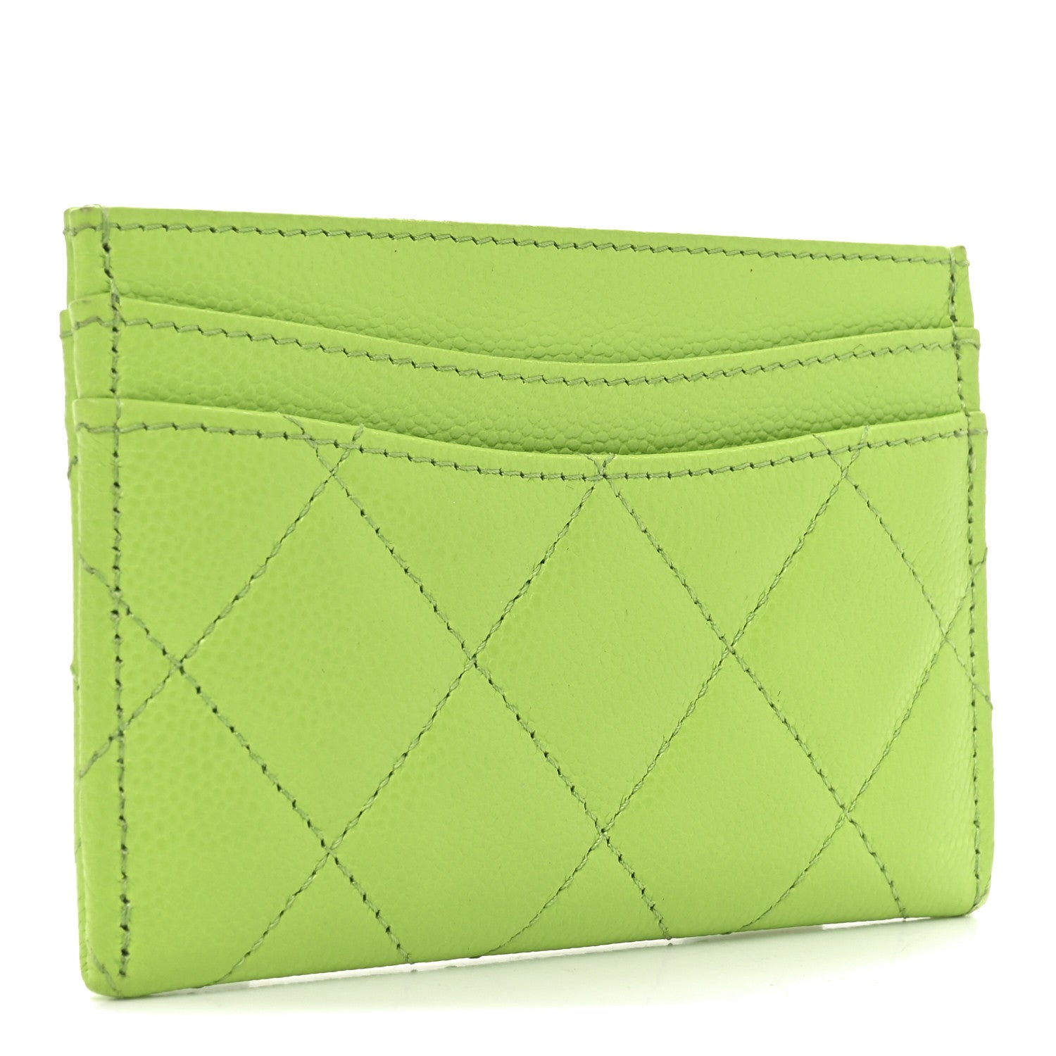Chanel Caviar Quilted Card Holder Green 3 of 8