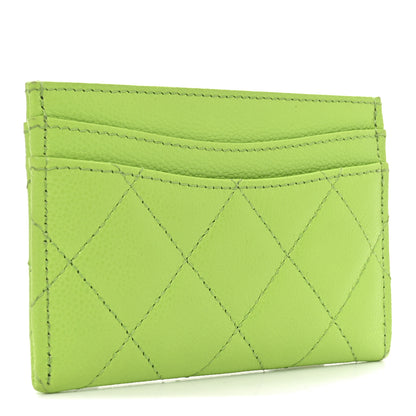 Chanel Caviar Quilted Card Holder Green 3 of 8