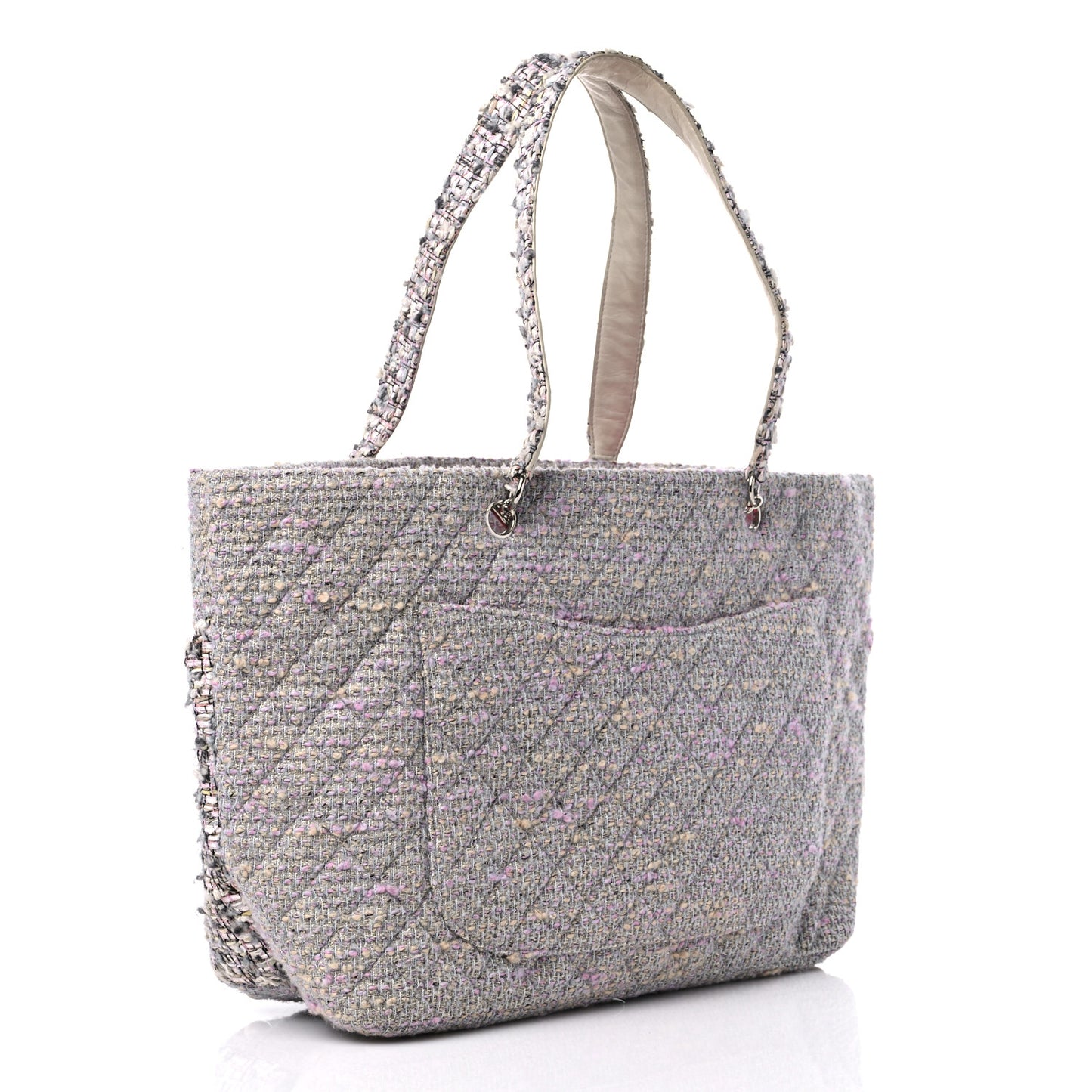 Tweed Quilted Cambon Tote Grey