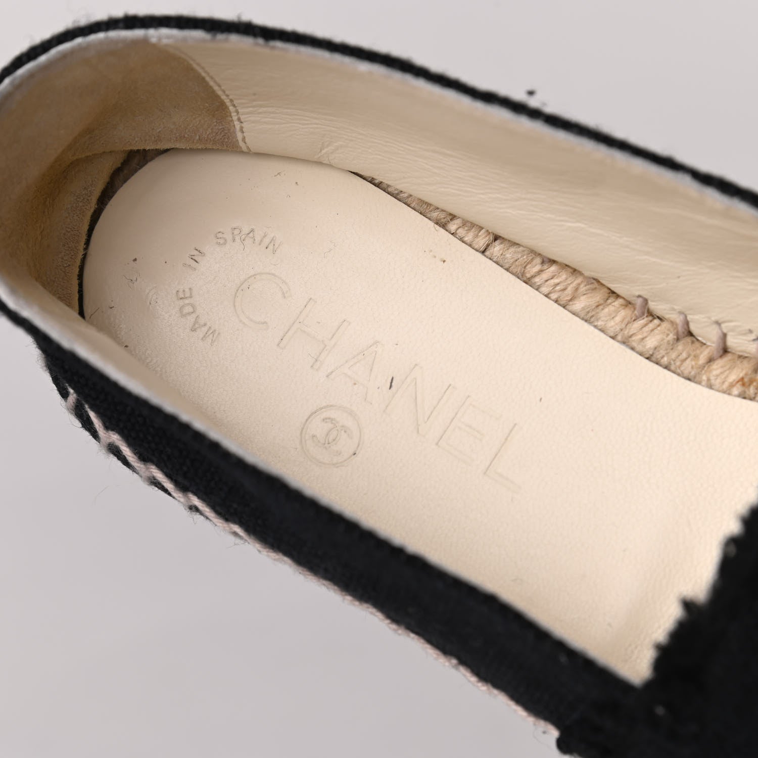Chanel Linen CC Espadrilles 38 Black 6 of 9