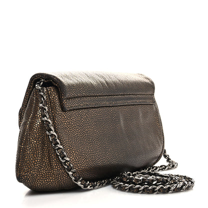Chanel Metallic Caviar Half Moon Wallet On Chain WOC Bronze 3 of 15