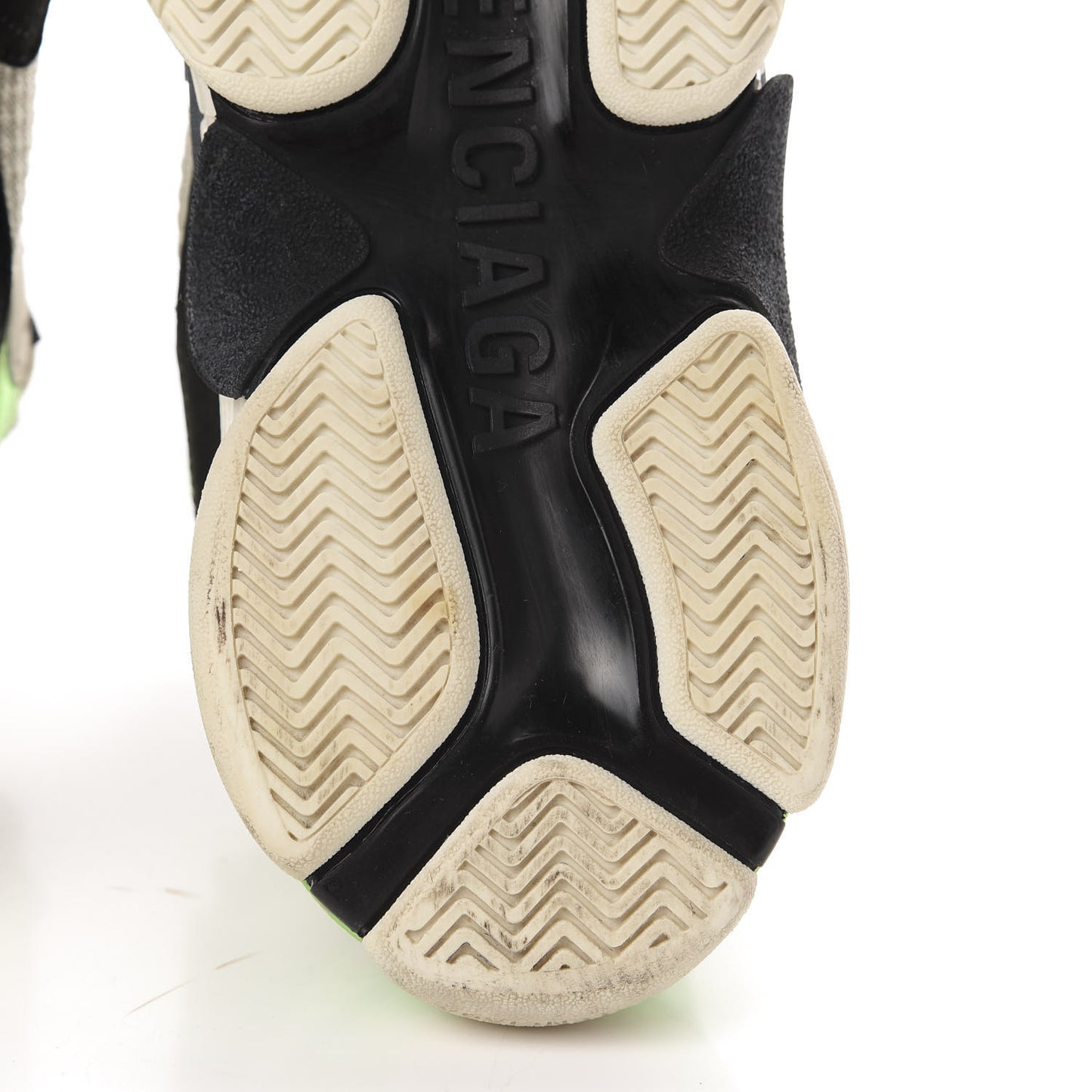 Fabric Mesh Womens Triple S Sneakers 39 White Green Fluo Black