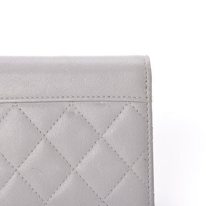 Chanel Lambskin Quilted CC Box Flap Wallet Grey 14 of 23