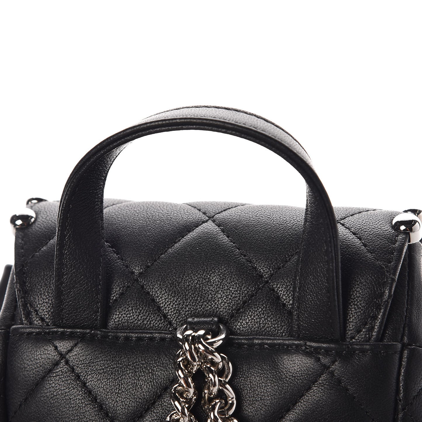 Lambskin Quilted Metallic Bubble Backpack Black