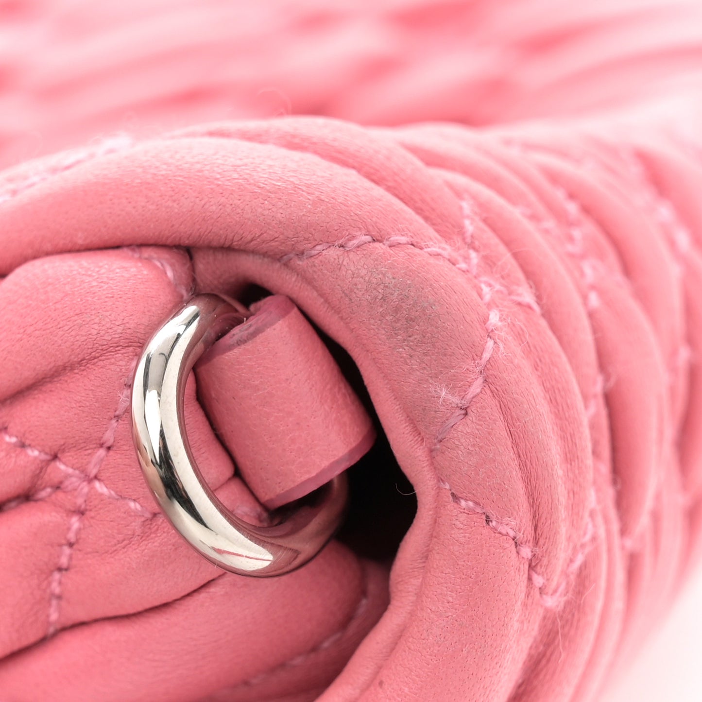 Nappa Matelasse Crystal Flap Clutch Pink Pomice
