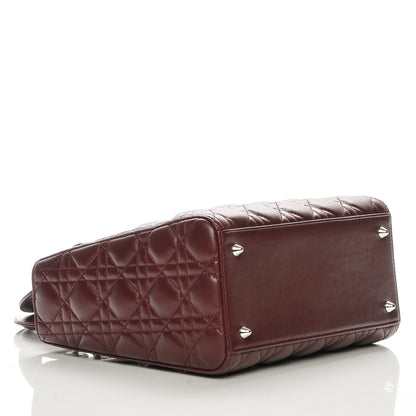 Christian Dior Lambskin Cannage Medium Lady Dior Burgundy 4 of 6