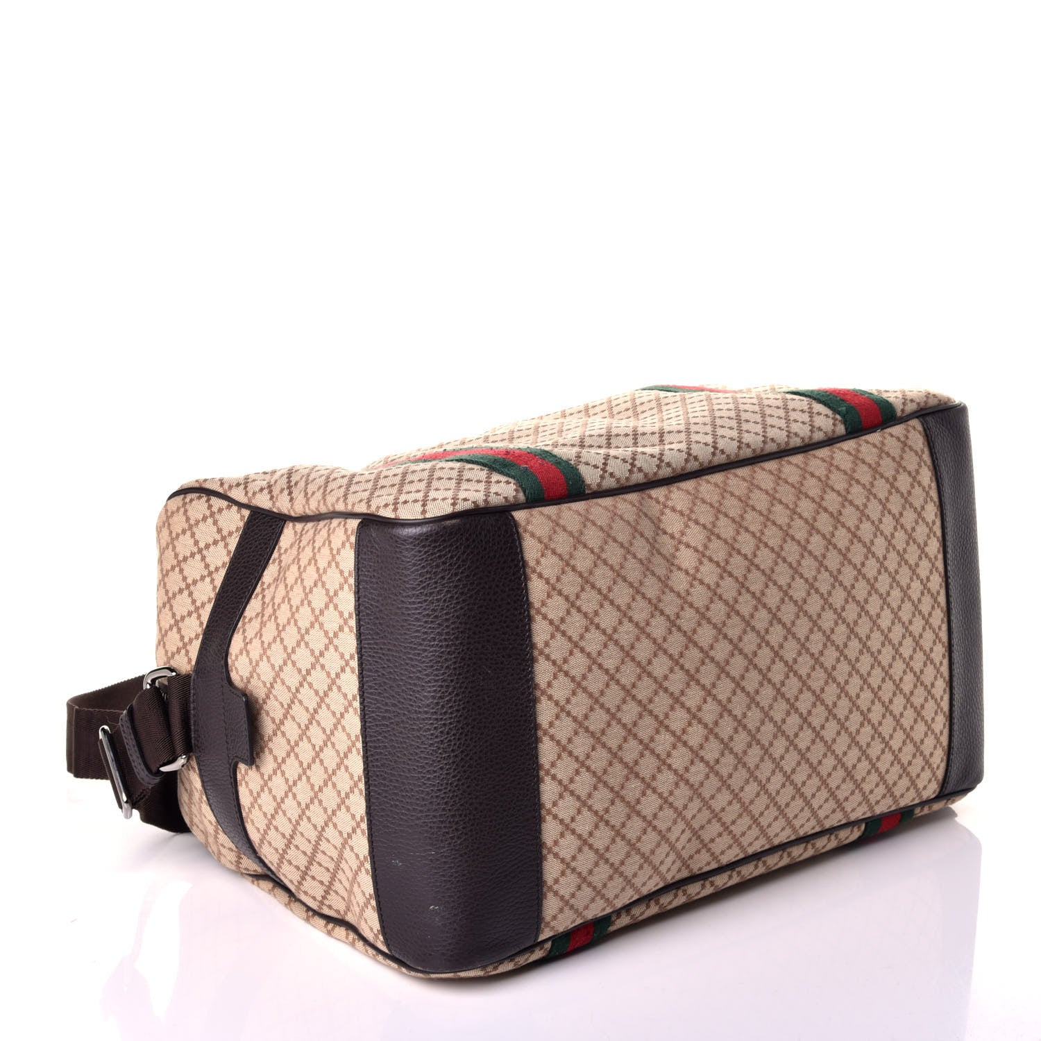 Gucci Diamante Large Web Carry On Duffle Bag Brown 3 of 8