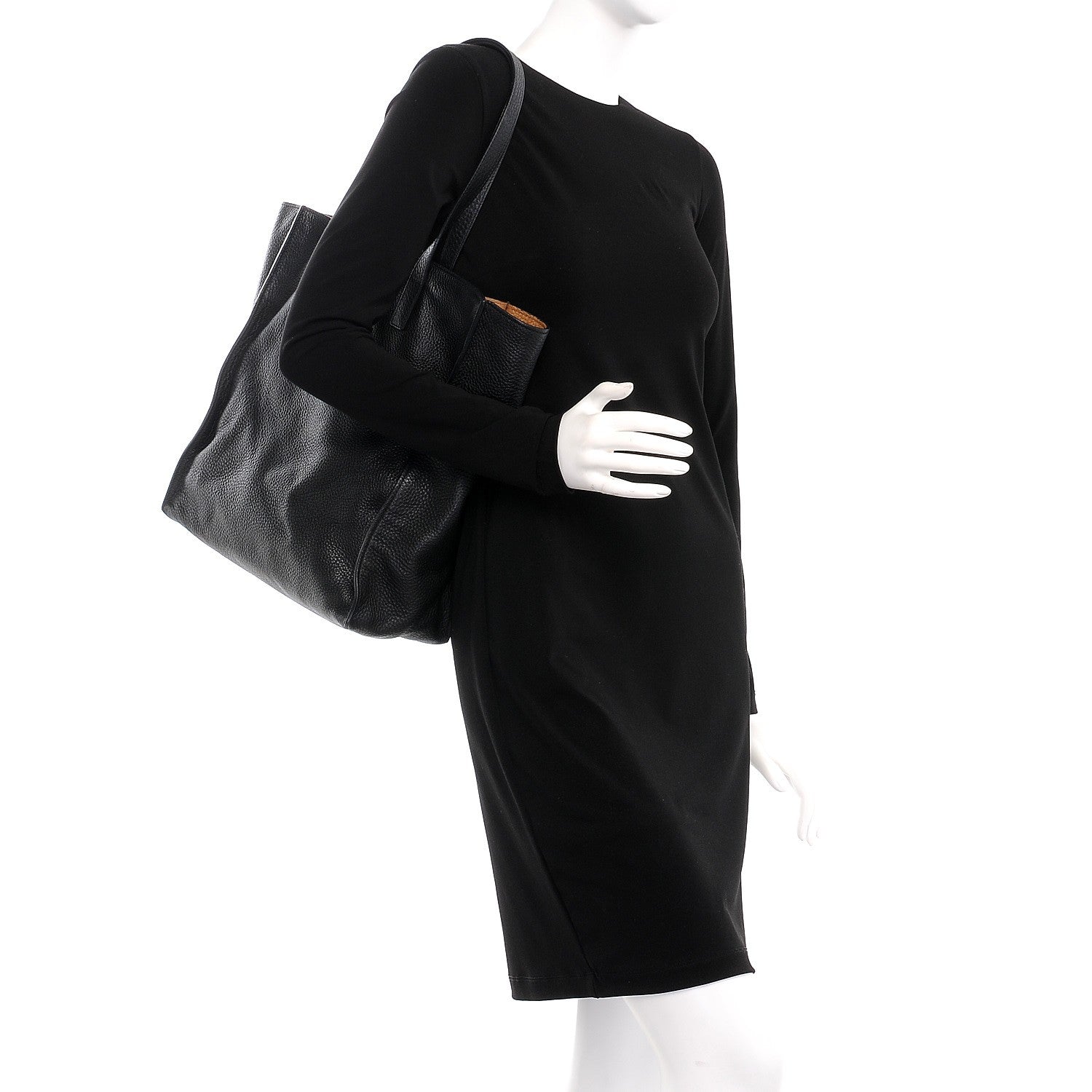 Miu Miu Vitello Daino Tote Nero Black Caramel 4 of 20
