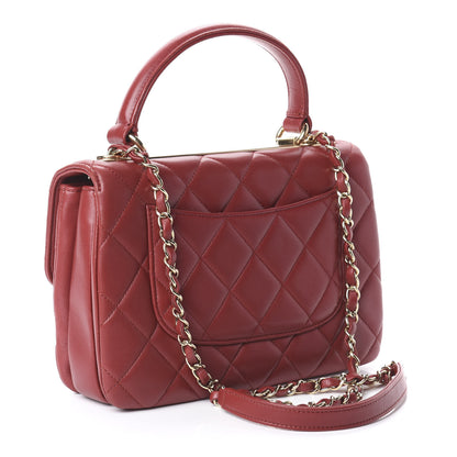 Chanel Lambskin Quilted Small Trendy CC Flap Dual Handle Bag Red 2 of 9