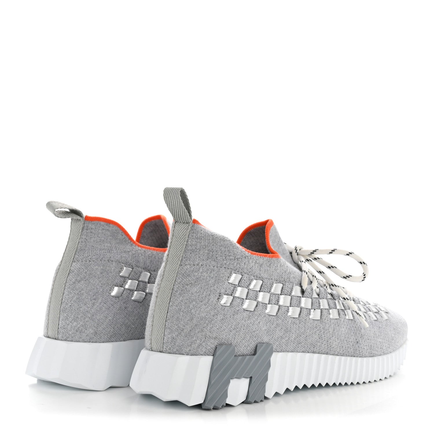 Hermes Knit Womens Flex Bolduc Sneakers 40 Gris Silex 5 of 9