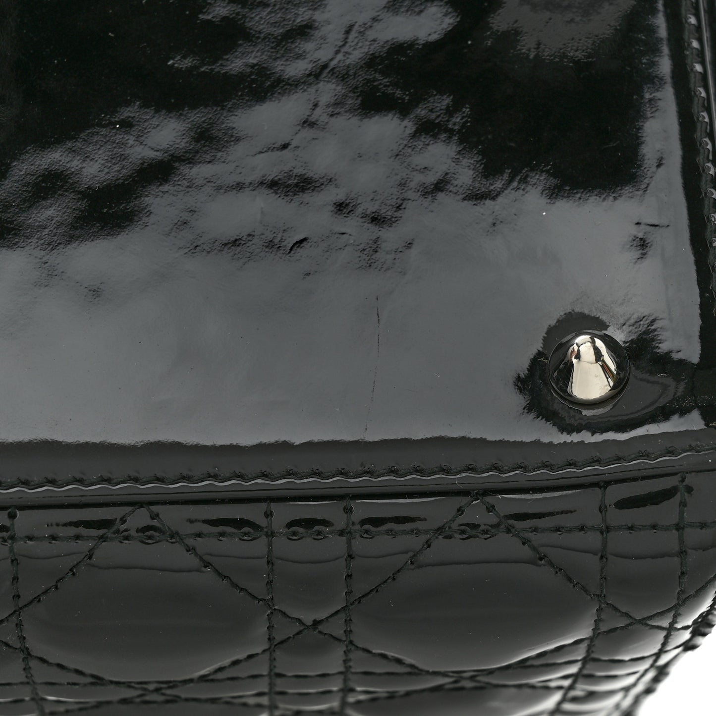 Patent Cannage Medium Lady Dior Black