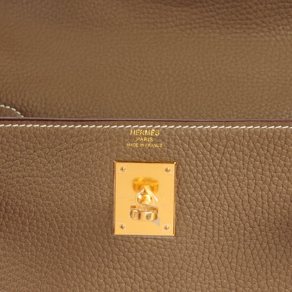Hermes Taurillon Clemence Kelly Retourne 28 Etoupe 24 of 39