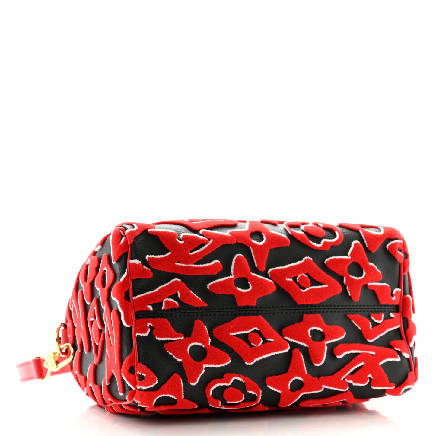 X UF Tufted Monogram Speedy Bandouliere 25 Black Red