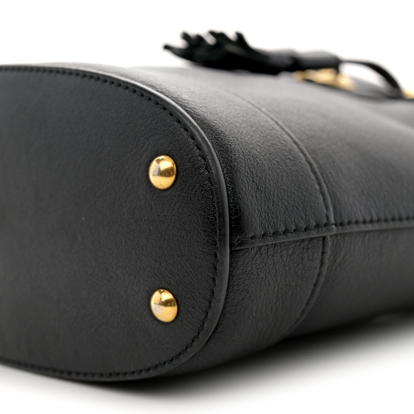 Softy Wonka Textured Dollar Calfskin Mini Diana Bucket Bag Black