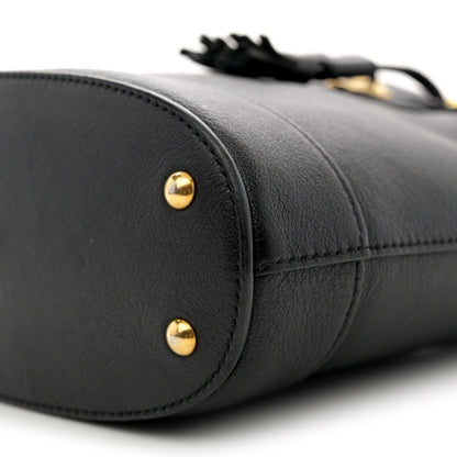 Gucci Softy Wonka Textured Dollar Calfskin Mini Diana Bucket Bag Black 10 of 12