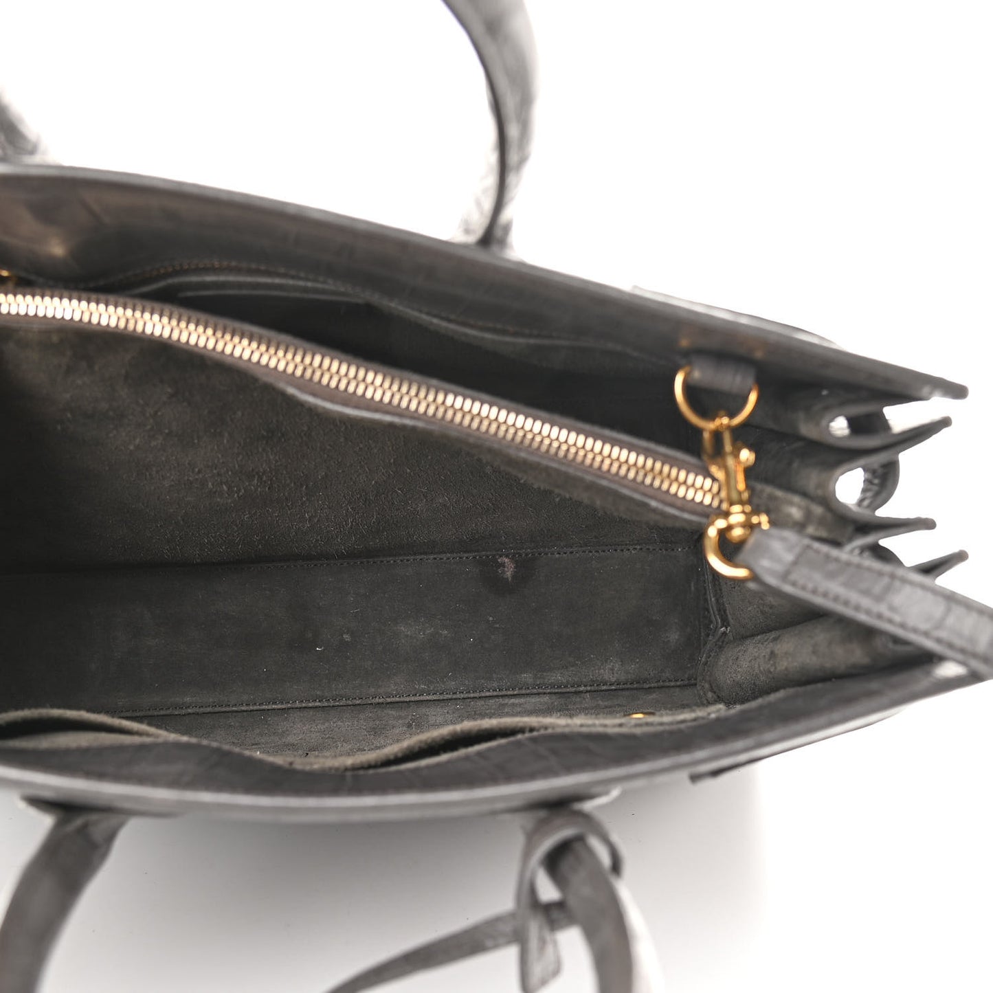 Calfskin Crocodile Embossed Small Sac De Jour Fog