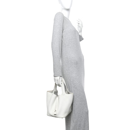 Hermes Taurillon Clemence Picotin 22 MM White 2 of 17