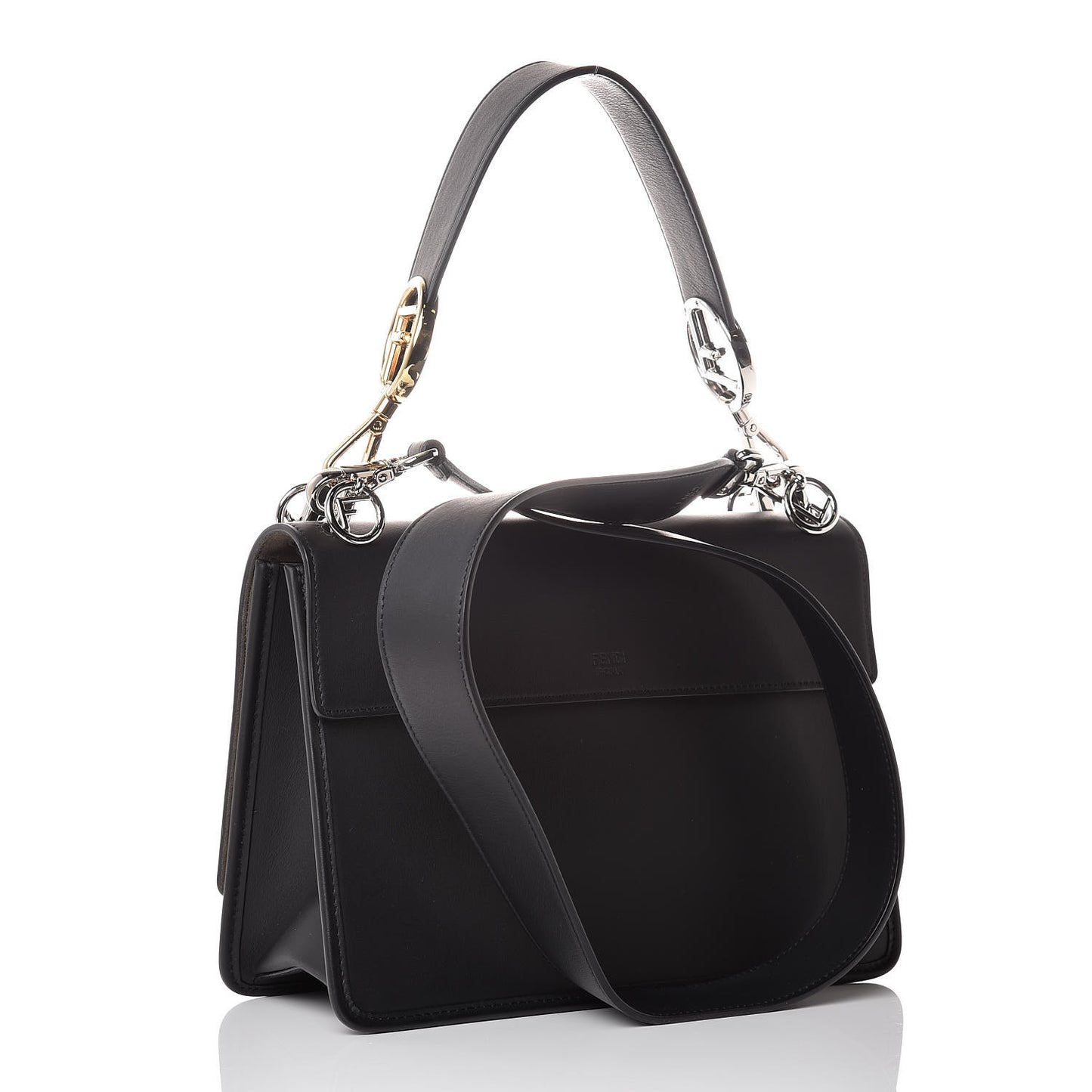Vitello Century Opaco F is Fendi Kan I Shoulder Bag Black