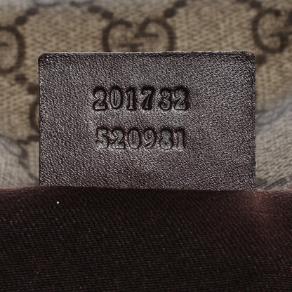 Gucci GG Plus Monogram Medium Double Buckle Flap Messenger Bag Beige Dark Brown 7 of 7