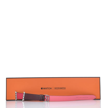 Hermes Swift 40mm Apple Watch Double Tour Band Bordeaux Rose Extreme Rose Azalee 5 of 5