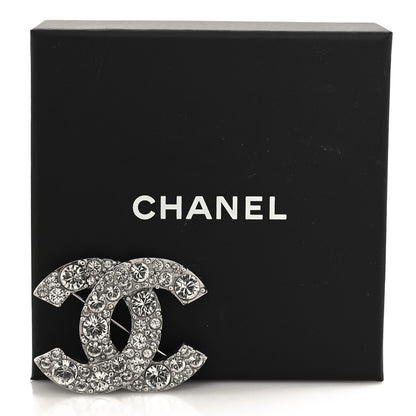 Chanel Crystal Large CC Brooch Silver 4 of 4