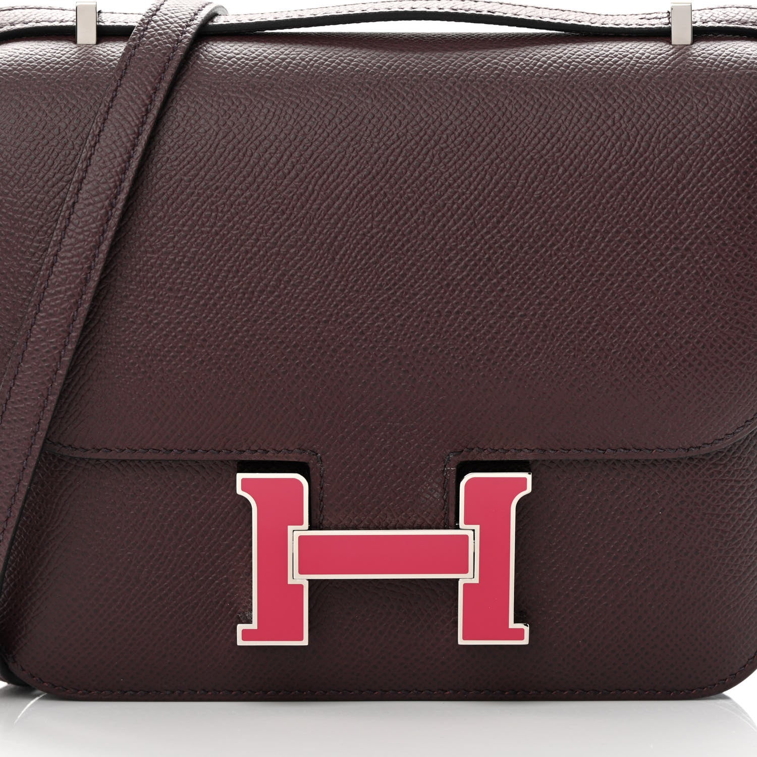 Hermes Epsom Enamel Constance 18 Rouge Sellier Framboise 8 of 14