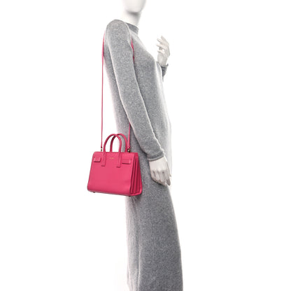 Saint Laurent Calfskin Sac De Jour Nano Lipstick Fuchsia 2 of 12