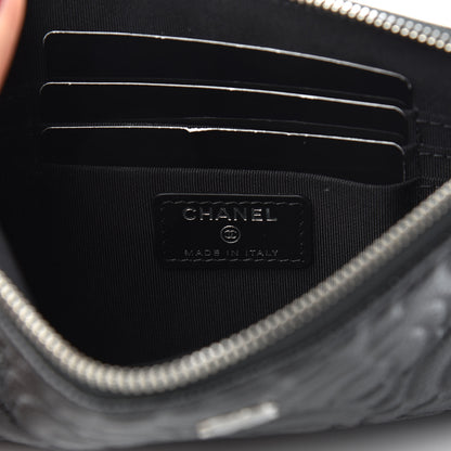 Chanel Caviar Camellia Embossed Cosmetic Pouch Black 6 of 7