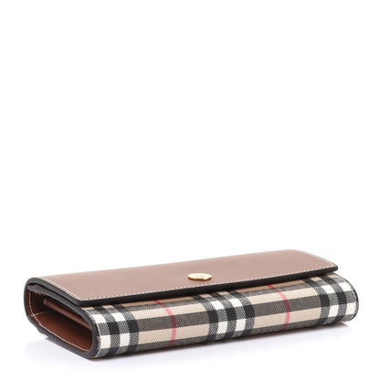 Burberry Vintage Check Grain Calfskin Halton Wallet Tan 4 of 9