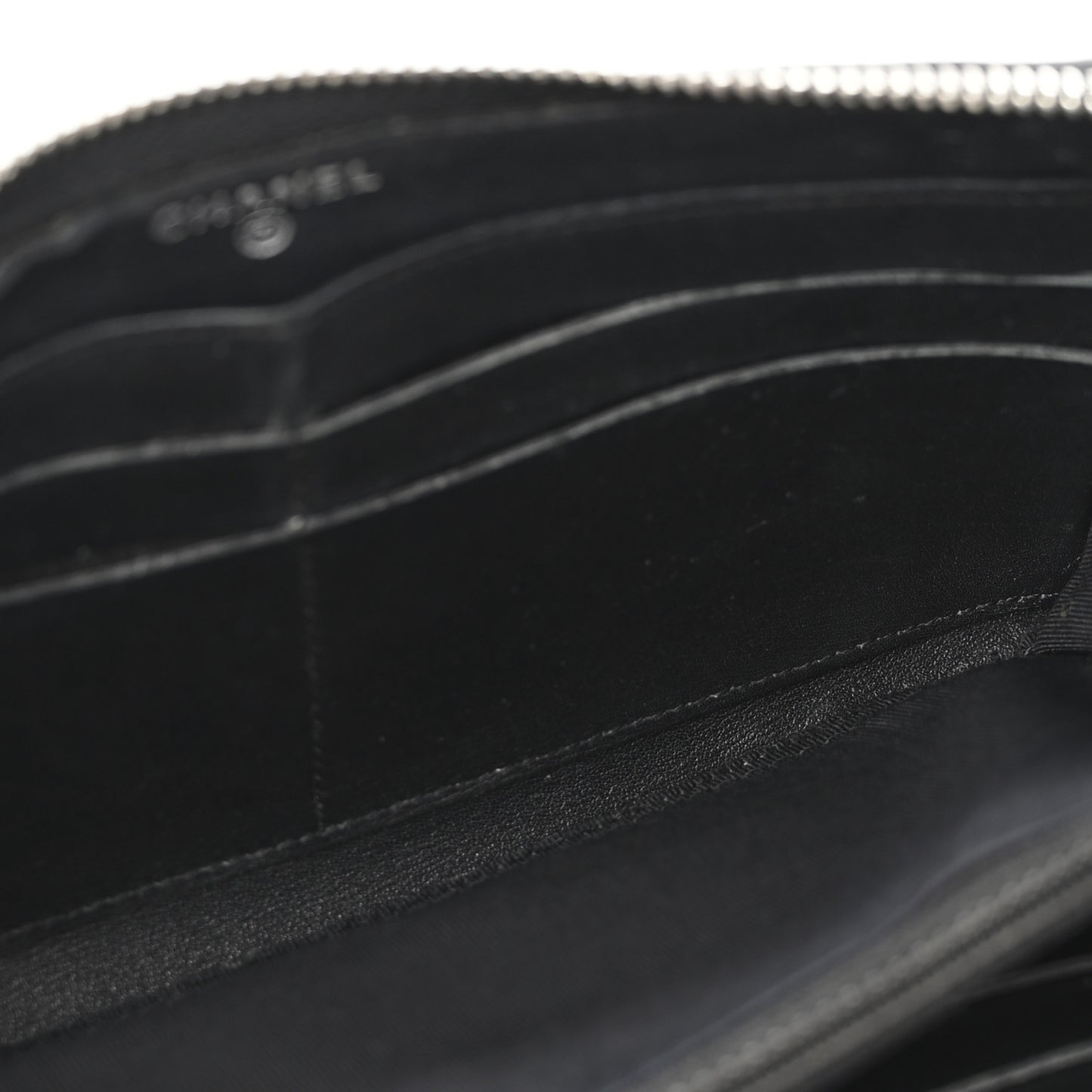 Patent Quilted Large Gusset Zip Around Wallet Black Black