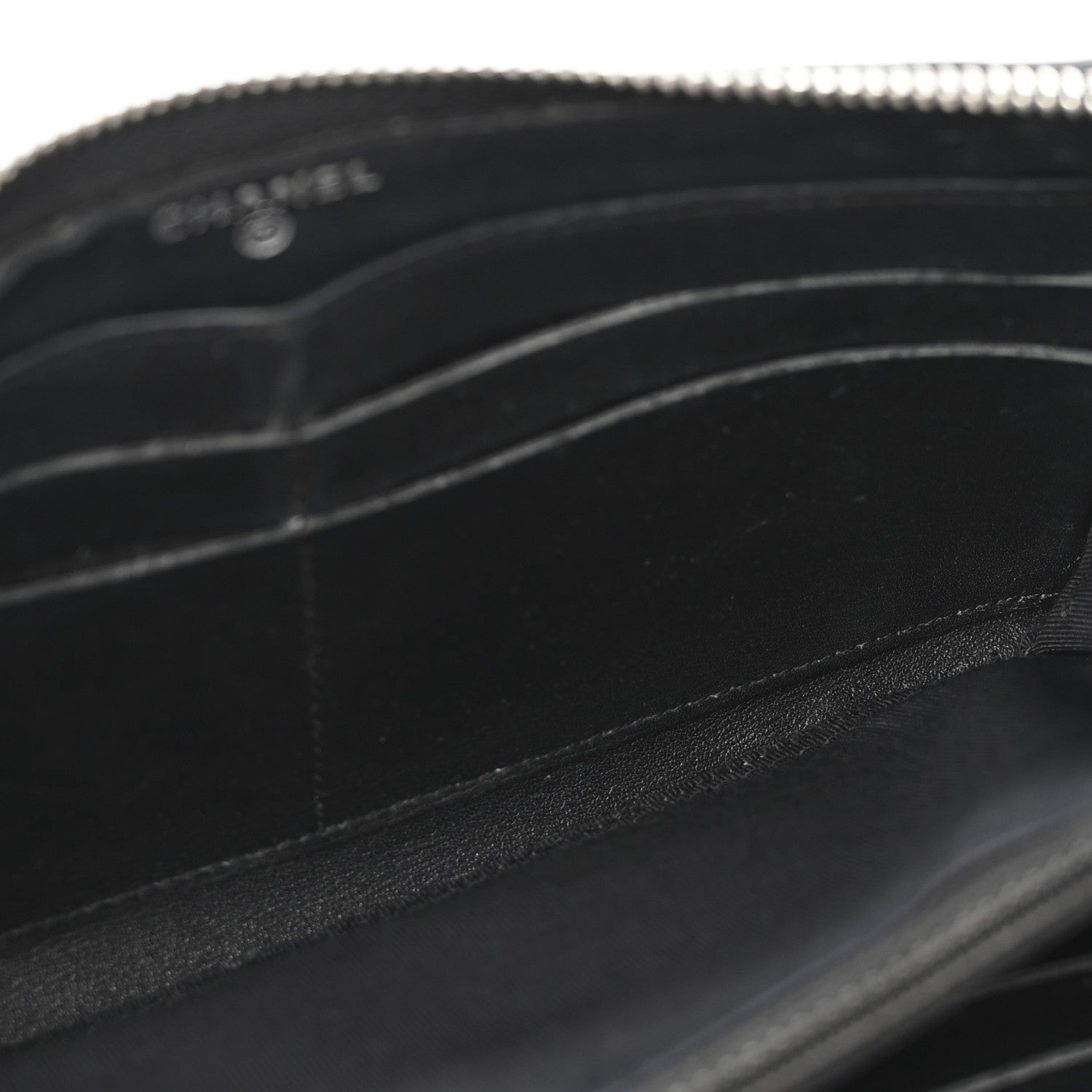 Chanel Patent Quilted Large Gusset Zip Around Wallet Black Black 5 of 13