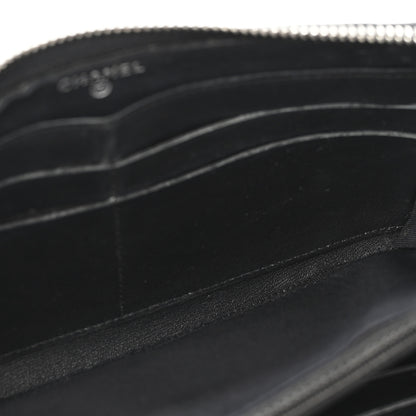Chanel Patent Quilted Large Gusset Zip Around Wallet Black Black 5 of 13