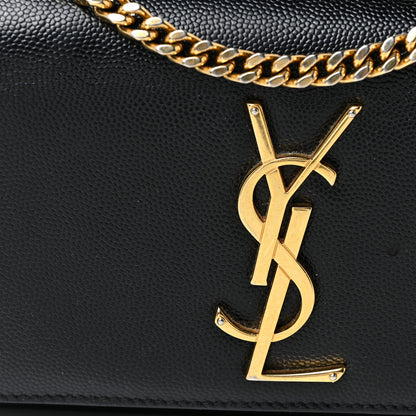 Saint Laurent Grain De Poudre Small Monogram Kate Satchel Black 8 of 18