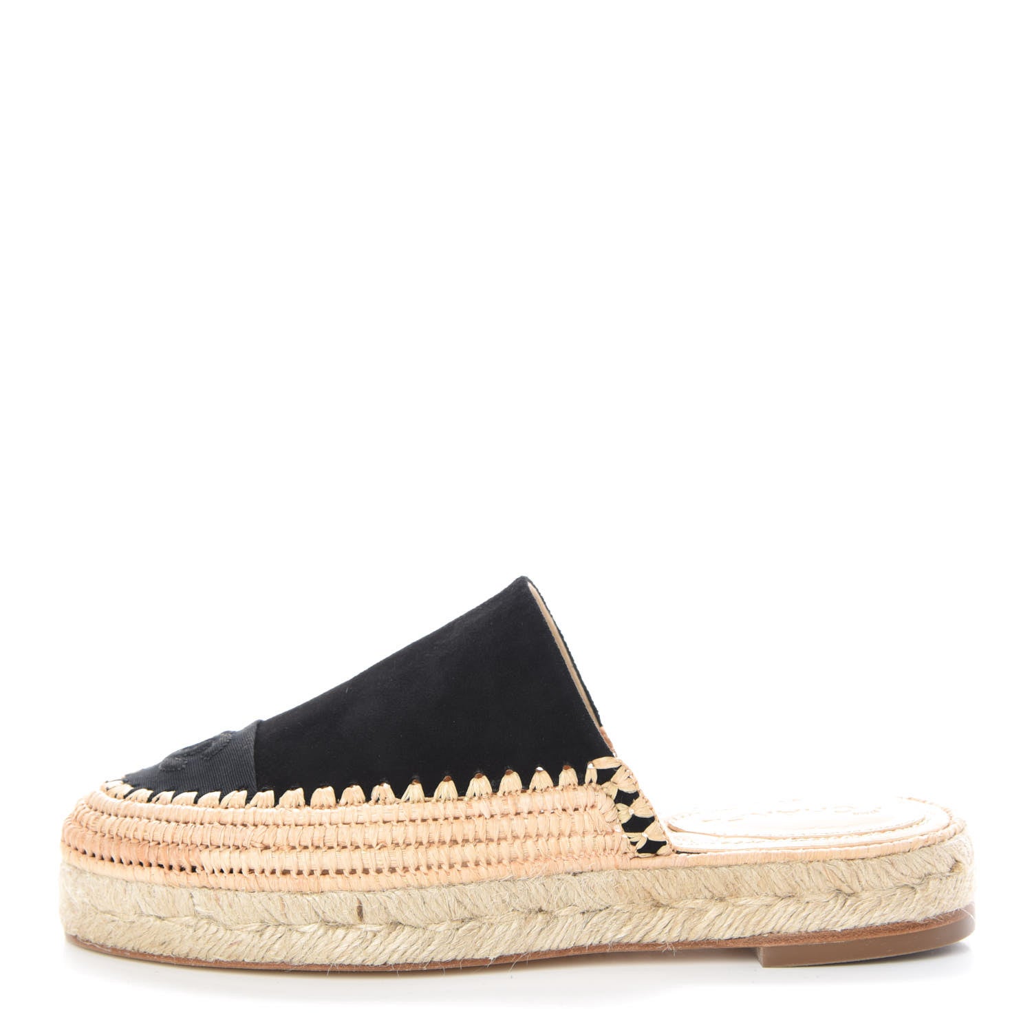 Chanel Suede Grosgrain CC Espadrilles 36 Black 1 of 9