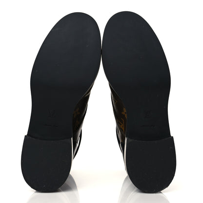 Louis Vuitton Calfskin Monogram Wonderland Flat Ranger Boots 41 Black 5 of 8