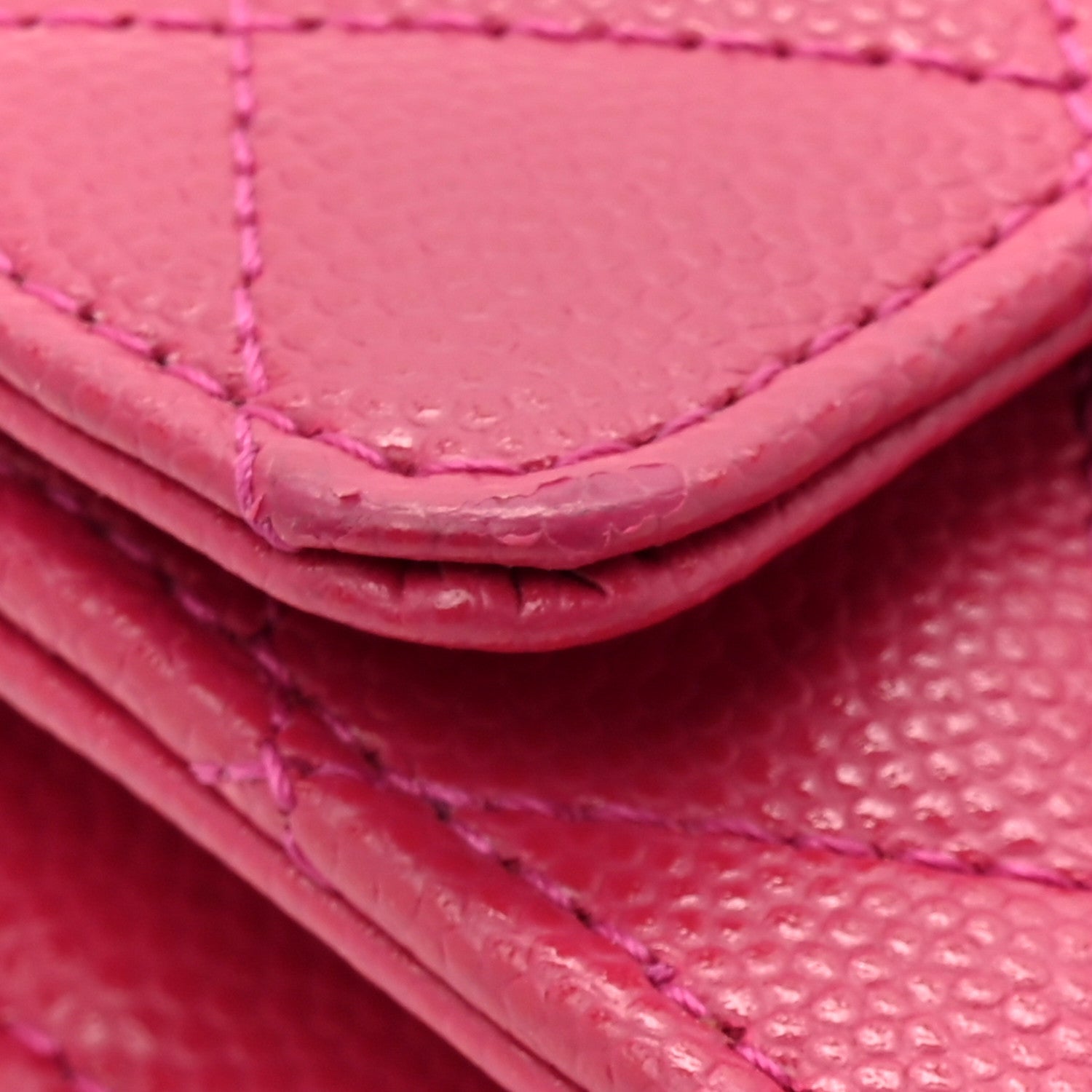 Chanel Caviar Quilted Flap Card Holder Wallet Pink 9 of 11